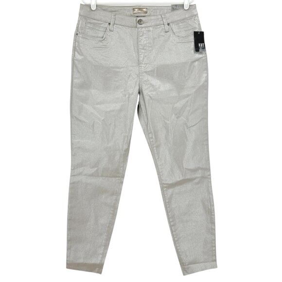 Kut From The Kloth Women's Charlize Fab Ab Cigarette Dark Silver Jeans Sz 14 NWT - Picture 1 of 11